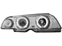 Faróis Angel eyes para   BMW E46 4d 98-01 _ 2 LED halo rims