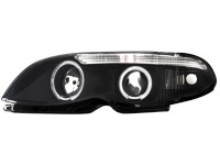 Faróis Angel eyes para   BMW E46 4d 01-04 _ 7 Series-Look _2 LED halo rims