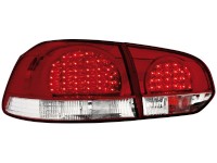 Farolins de Led VW Golf VI _ com LED indicator_ vermelho/crystal