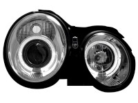 Faróis Angel eyes para Mercedes Benz C208 CLK 06.97-06.02 2 aneis