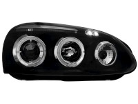 Faróis Angel eyes para VW Golf V 03-09 _ com 2 angel eyes _ black