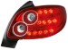 Farolins de Led Peugeot 206cc 98-09 _ vermelho/crystal