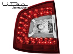 Farolins LITEC  de Led Skoda Octavia 1Z 04+ vermelho/crystal