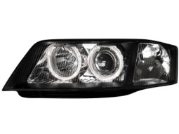 Faróis Angel eyes para Audi A6 97-01 _2 angel eyes_black