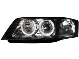 Faróis Angel eyes para   Audi A6 97-01 _2 angel eyes_black