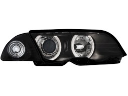 Faróis Angel eyes para BMW E46 4D 98-01 _2 angel eyes_black