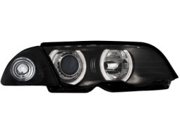 Faróis Angel eyes para   BMW E46 4D 98-01 _2 angel eyes_black