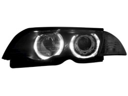 Faróis Angel eyes para BMW E46 4d 98-01 _2 angel eyes Xenon