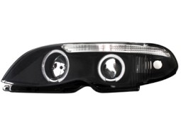 Faróis Angel eyes para BMW E46 4d 01-04 _ 7 Series-Look _2 LED halo rims