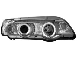 Faróis Angel eyes para BMW X5 99-02 _2 angel eyes _ chrome