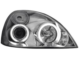 Faróis Angel eyes para   Renault Clio MK3 01-05 _2 angel eyes _ chrome