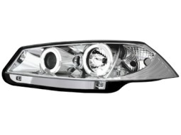 Faróis Angel eyes para Renault Megane 03-06 _2 angel eyes _ chrome