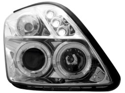 Faróis Angel eyes para Suzuki Swift 05-10_2 angel eyes_chrome