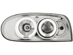 Faróis Angel eyes para  VW Golf III 92-98 _ com 2 angel eyes _ chrome