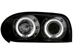 Faróis Angel eyes para  VW Golf III 92-98 _ com 2 angel eyes _ black