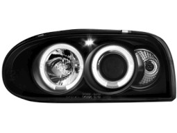 Faróis Angel eyes para VW Golf III 92-98 _ com 2 angel eyes _ black