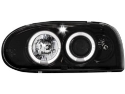 Faróis Angel eyes para VW Golf III 92-98 _ com 2 angel eyes _ blackchrome