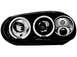 Faróis Angel eyes para VW Golf IV 97-04 _ com 2 angel eyes _ black