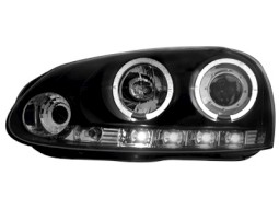 Faróis Angel eyes para VW Golf V 03-09 _ com 2 angel eyes _ black