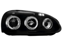 Faróis Angel eyes para  VW Golf V 03-09 _ com 2 angel eyes _ black