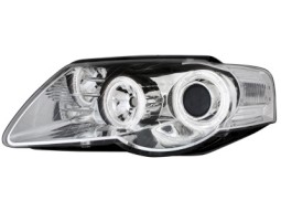 Faróis Angel eyes para VW Passat 3C 05+ _ com 2 angel eyes _ EHC-motor _ chro