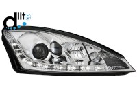 Faróis D-LITE Ford Focus 01-04 _DAYTIME RUNNING LIGHT_ chrome