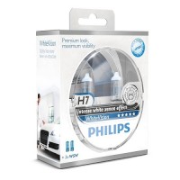 H7 Lâmpada Philips white vison 12v/ 55 W (2 lâmpadas) + 2 lampadas de minimos